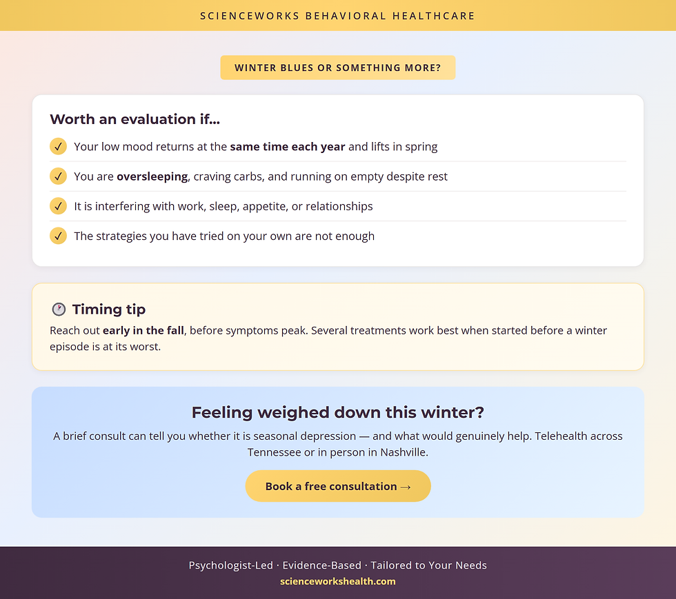 When to get evaluated for seasonal affective disorder