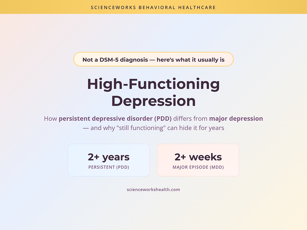 High-functioning depression explained: how persistent depressive disorder differs from major depression