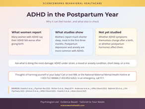 ADHD in the Postpartum Year: Why It Can Feel Harder, and What Else to Check