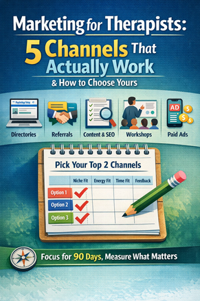 Marketing for Therapists: 5 Channels That Actually Work (and How to Pick Yours)