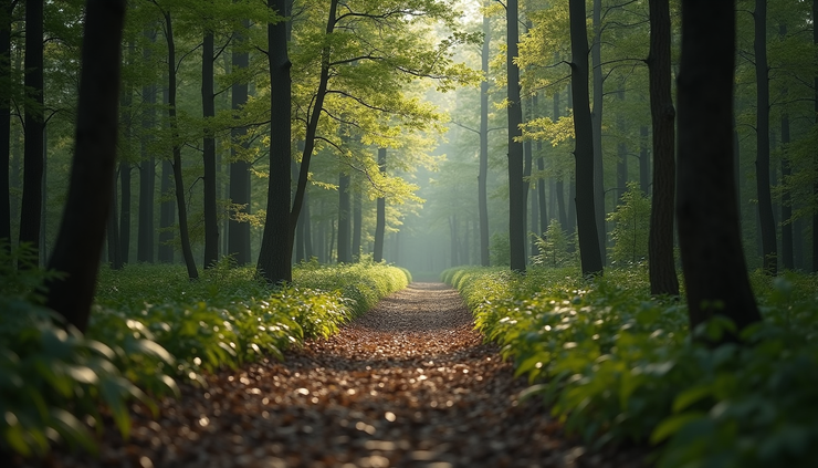 Eye-level view of dense forest area in Alabama ideal for deer hunting