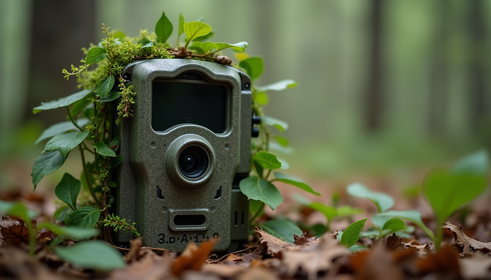 trail camera hidden in leafs