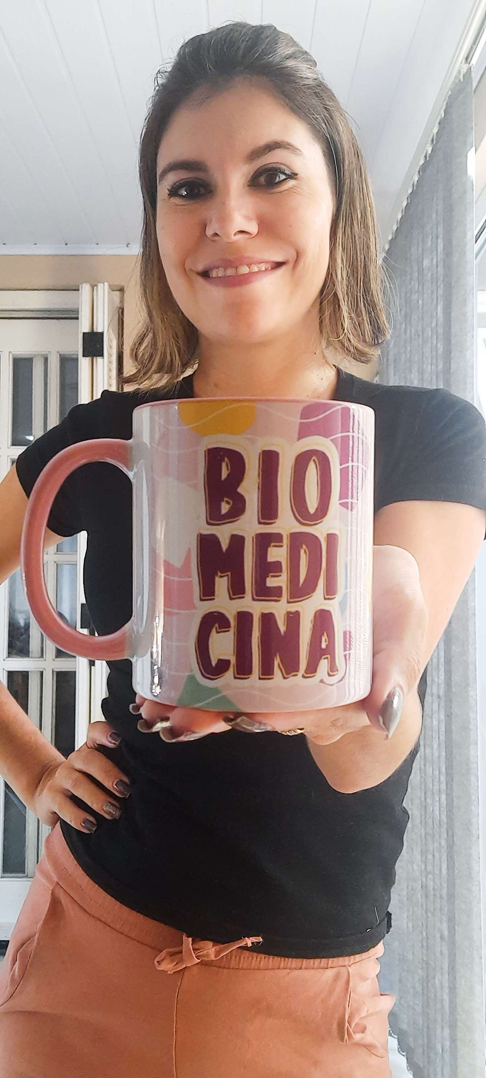 Miniatura: Caneca Alça e interior rosa 
