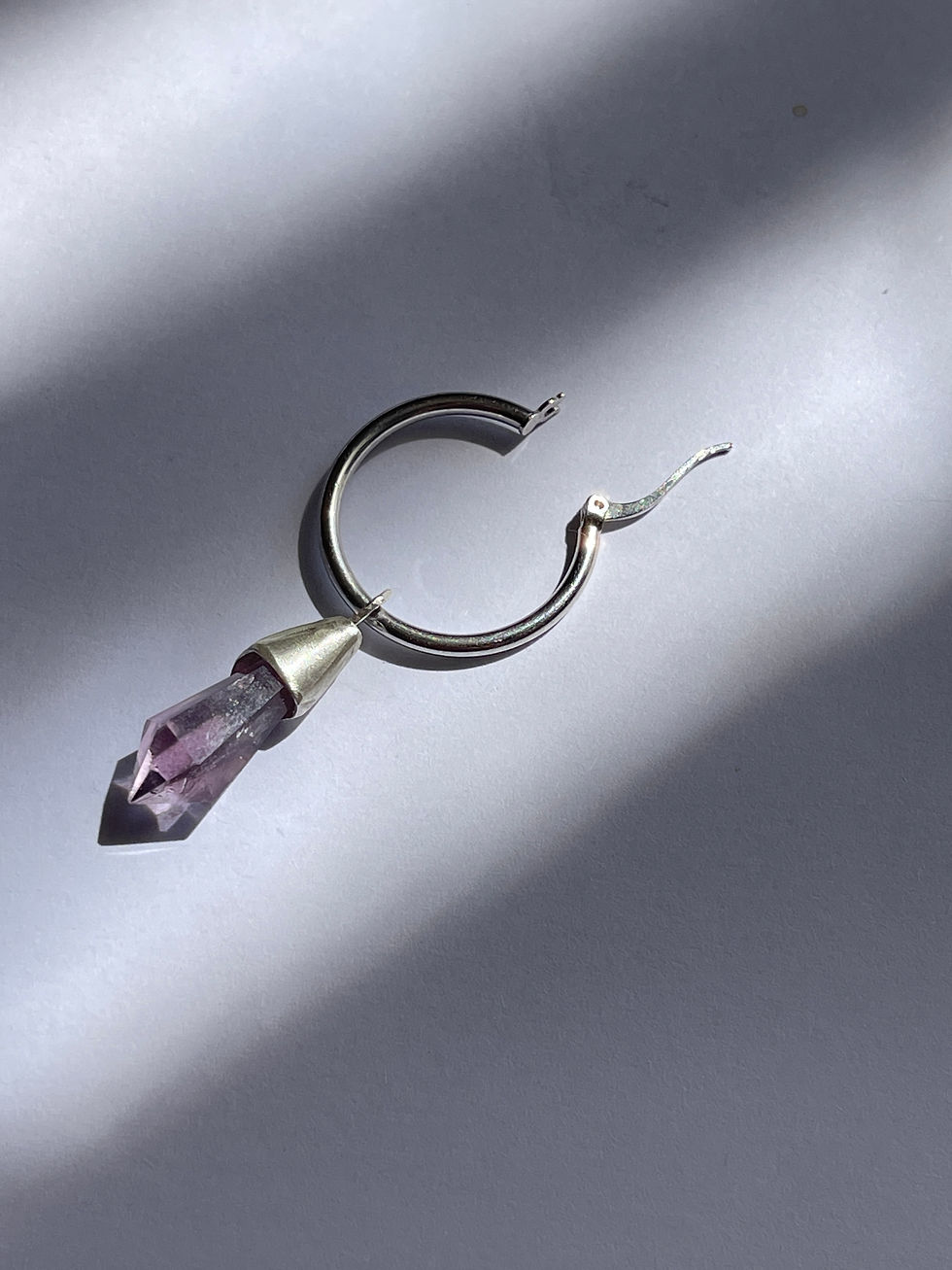 Thumbnail: Single earring with amethyst