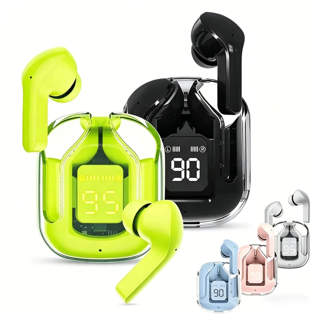 Fone de Ouvido Sem Fio Air 31 TWS Bluetooth 5.3 Transparente com Display LED