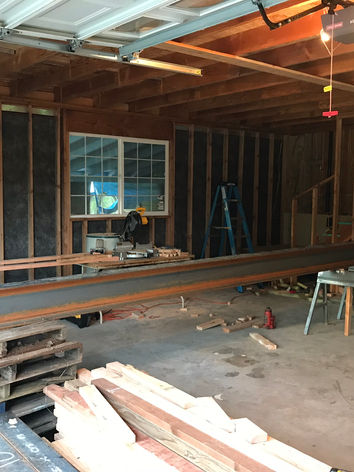 exposed steel beam, barn conversion, barn to home, full construction