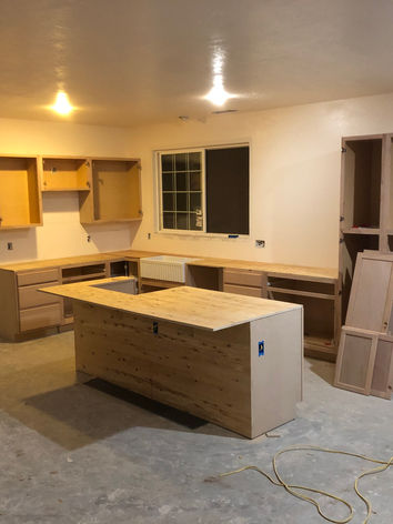 barn conversion, barn to home, full construction, cabinet installation, kitchen cabinet installation, kitchen island installation 