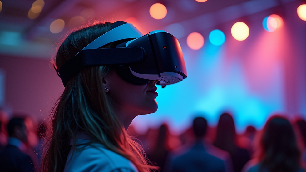 Close-up view of a virtual reality headset used in live events