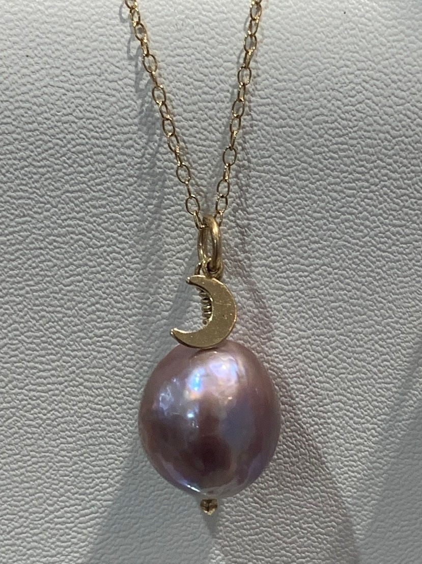 Edison Pearl & Moon Necklace 