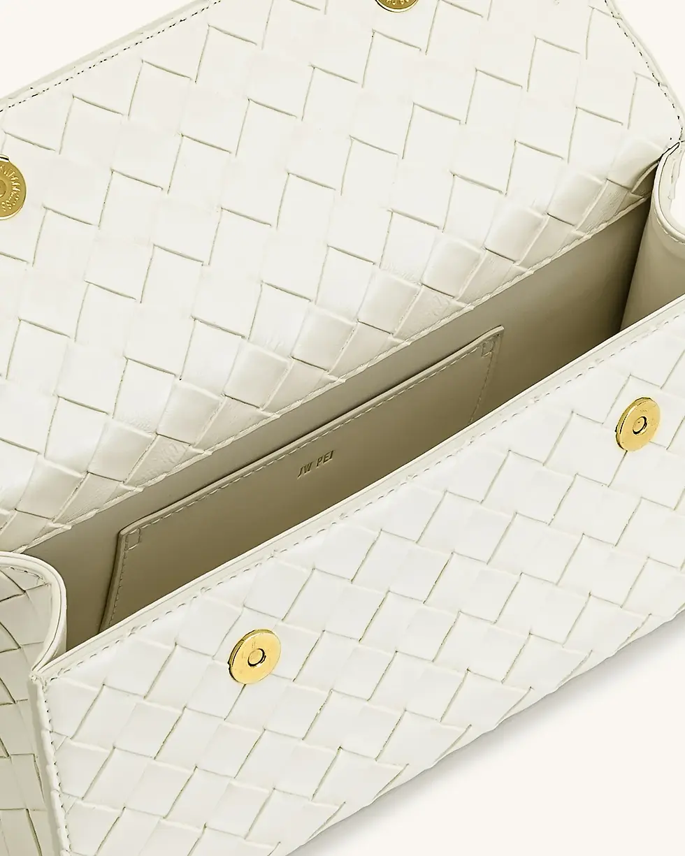 Miniatura: Keyla Weave Texture Top Handle Bag - Blanca