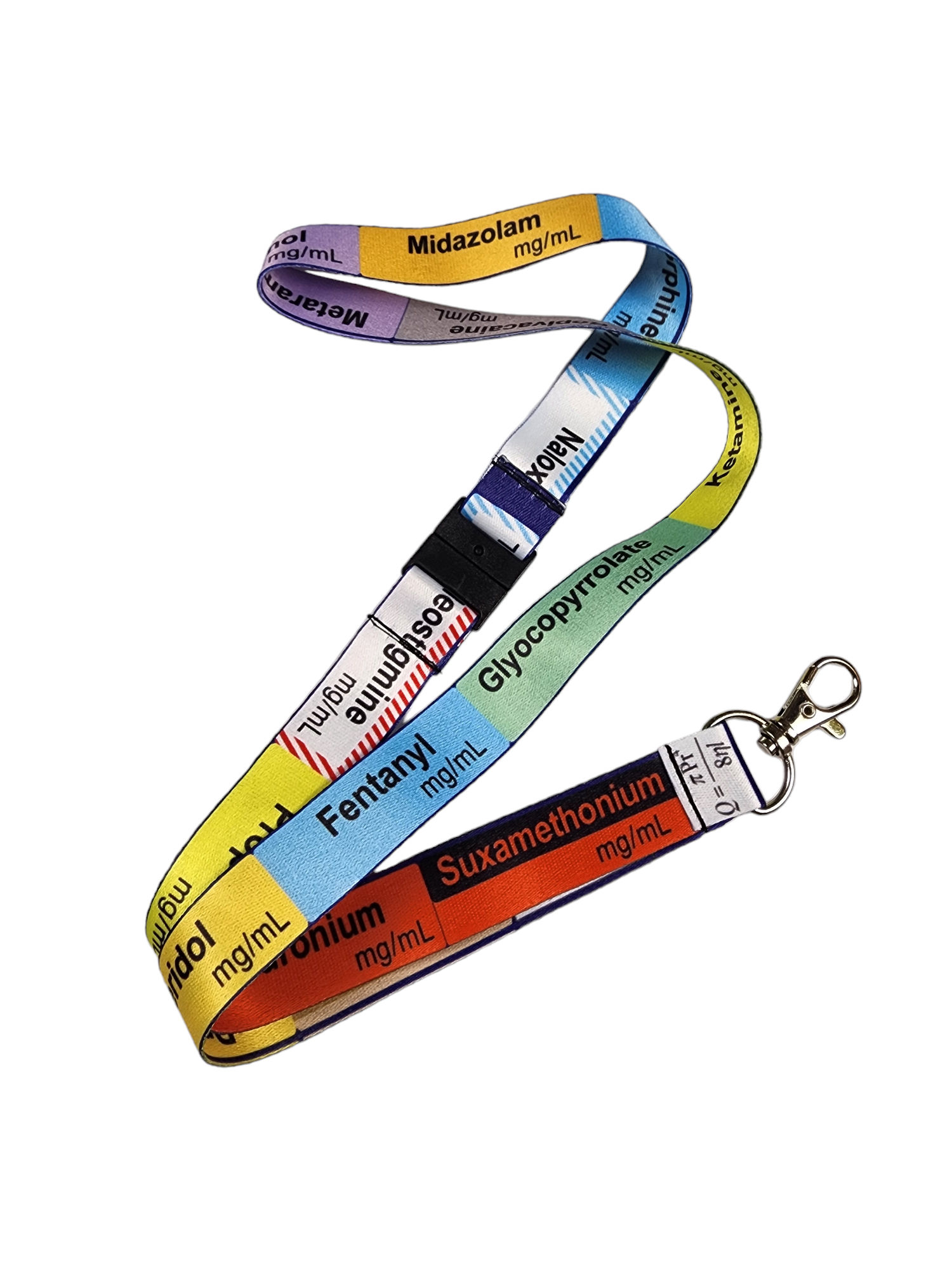 5 Pack Anaesthetic Lanyards Medical Drug Labels Critical Care