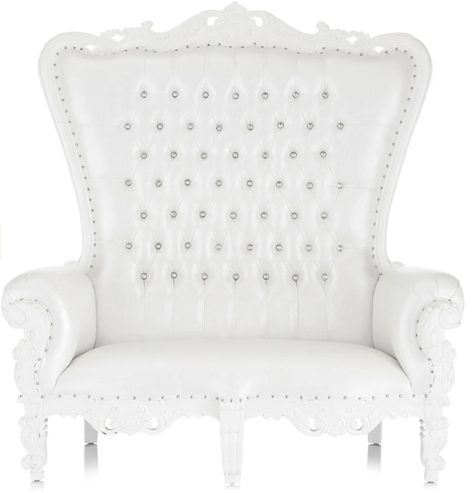 Thumbnail: Loveseat All White Throne Chair