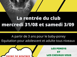🐴 La rentrée du club approche ! 😀