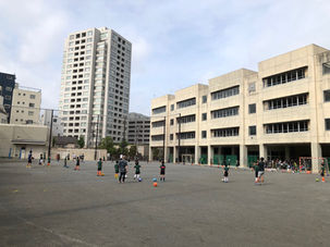 千登世橋中校庭練習 全学年