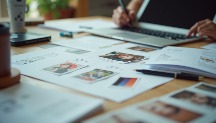 中景展示設計誘餌資源的工作桌面