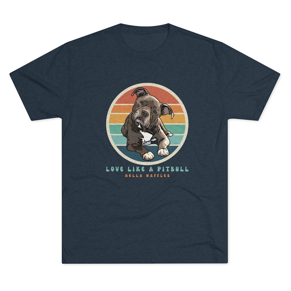 Thumbnail: Love Like a Pitbull Retro - Men's TriBlend Crew Tee