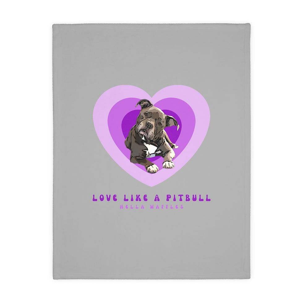 Thumbnail: Love Like a Pitbull Velveteen Microfiber Blanket - Purple
