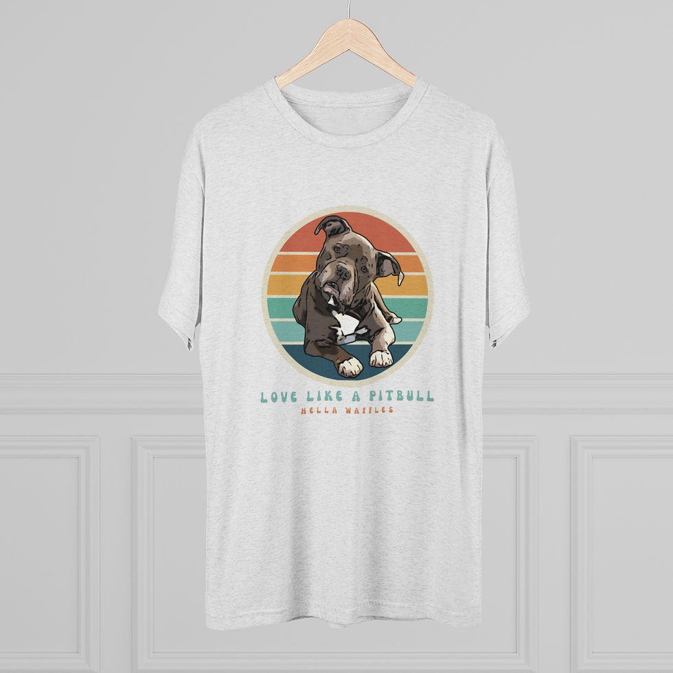 Thumbnail: Love Like a Pitbull Retro - Men's TriBlend Crew Tee