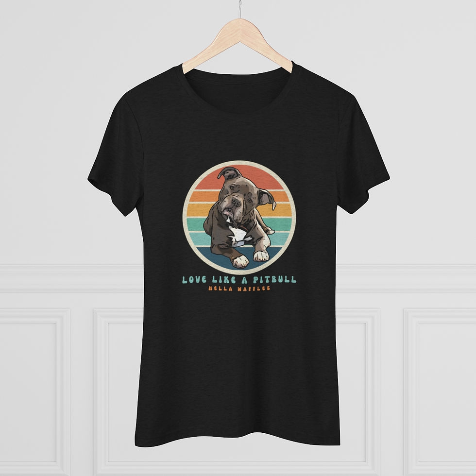 Thumbnail: Love Like a Pitbull Retro- Women’s TriBlend Tee (slim fit)