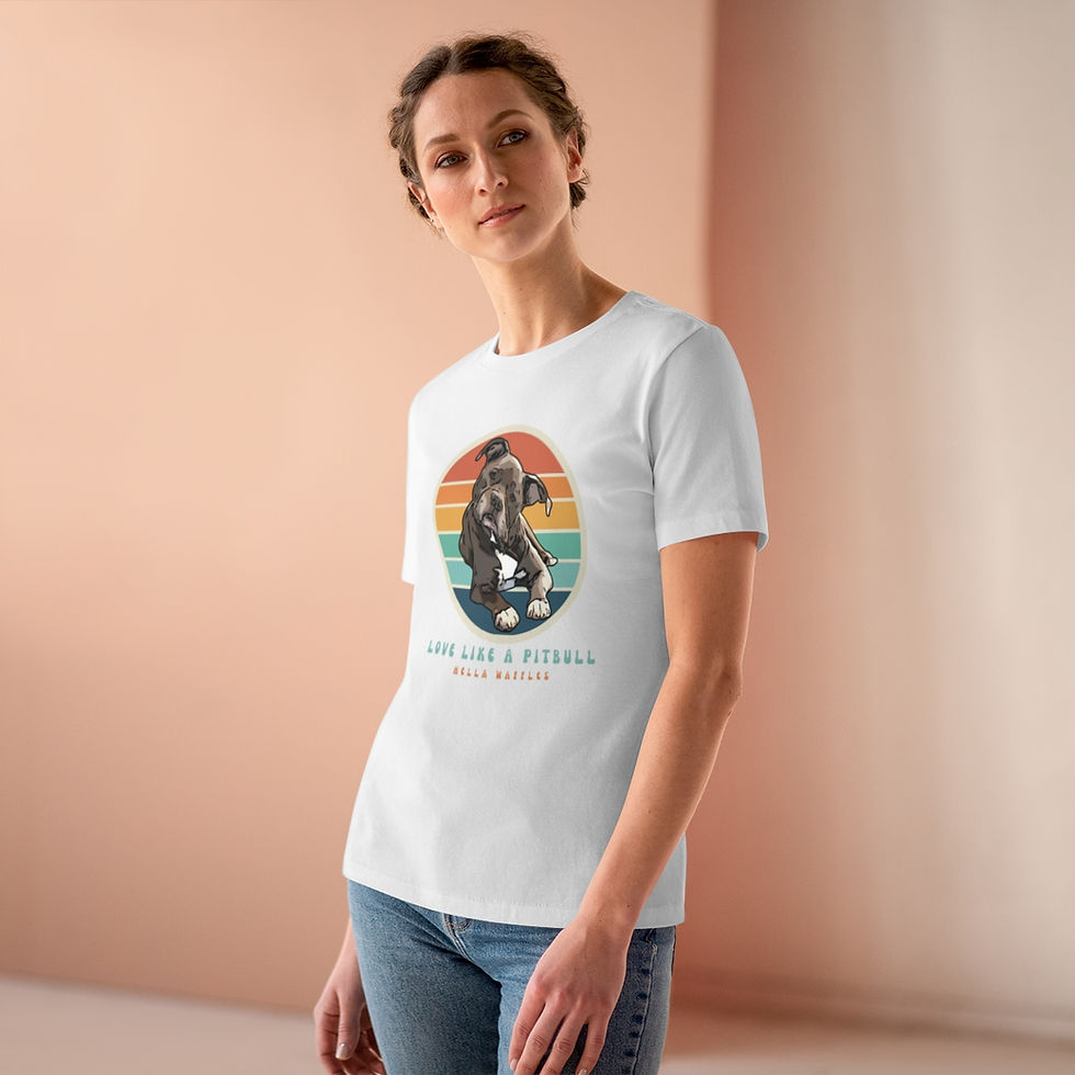 Thumbnail: Love Like a Pitbull Retro - Women's Crew Tee (relaxed fit)