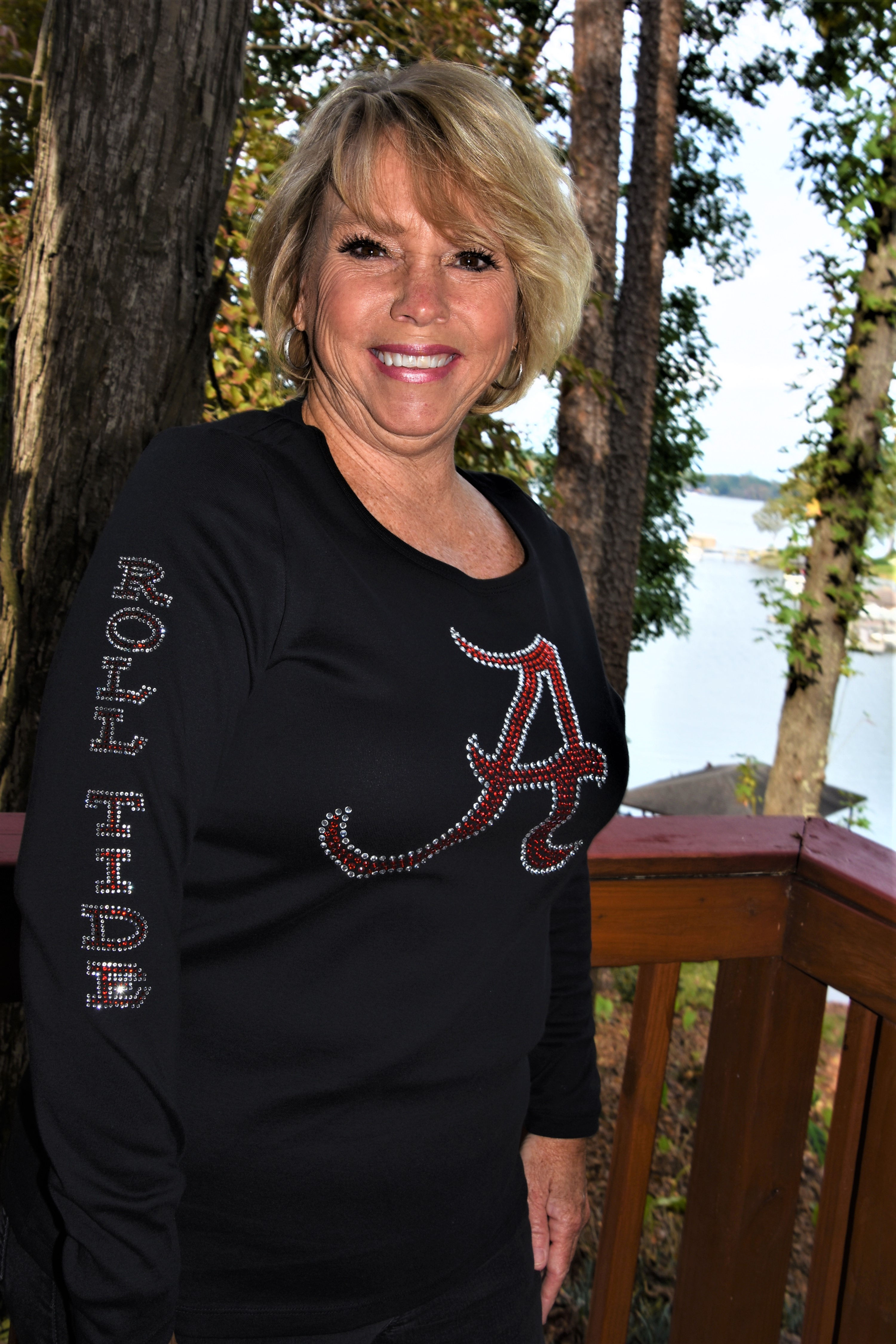 Alabama Rhinestone Bling Shirt Roll Tide on Sleeves sz XS - 5X