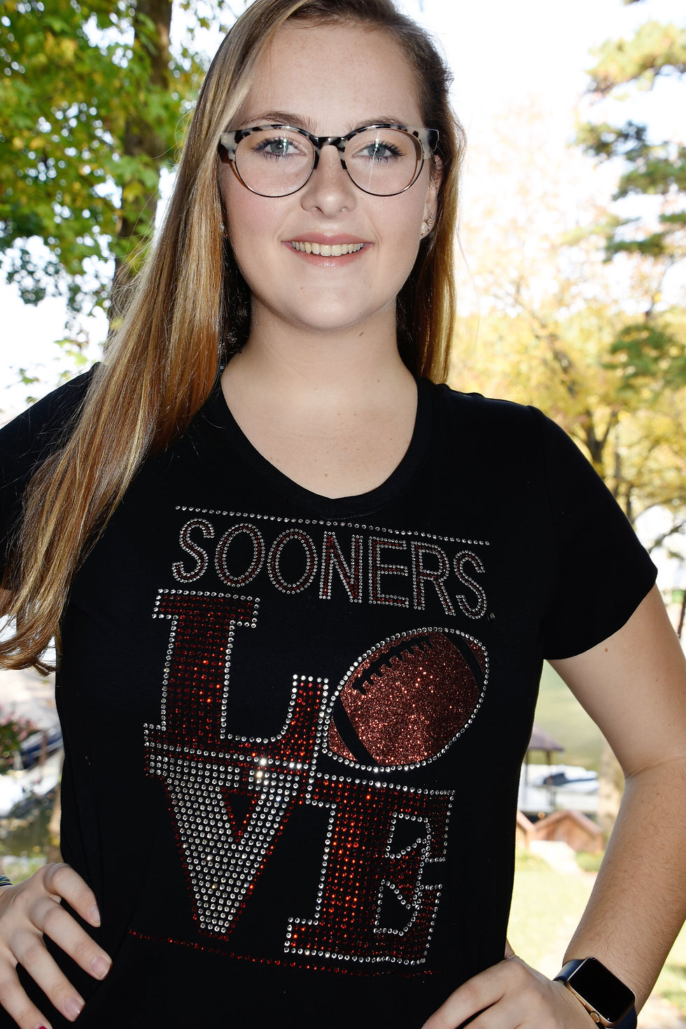 Oklahoma Sooners Rhinestone Bling Shirt Sooners Love Football