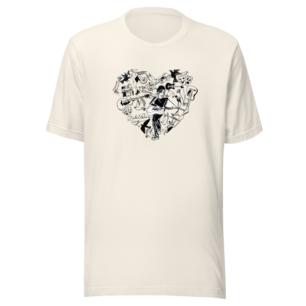 Thumbnail: GuitarDrumming Heart Unisex t-shirt