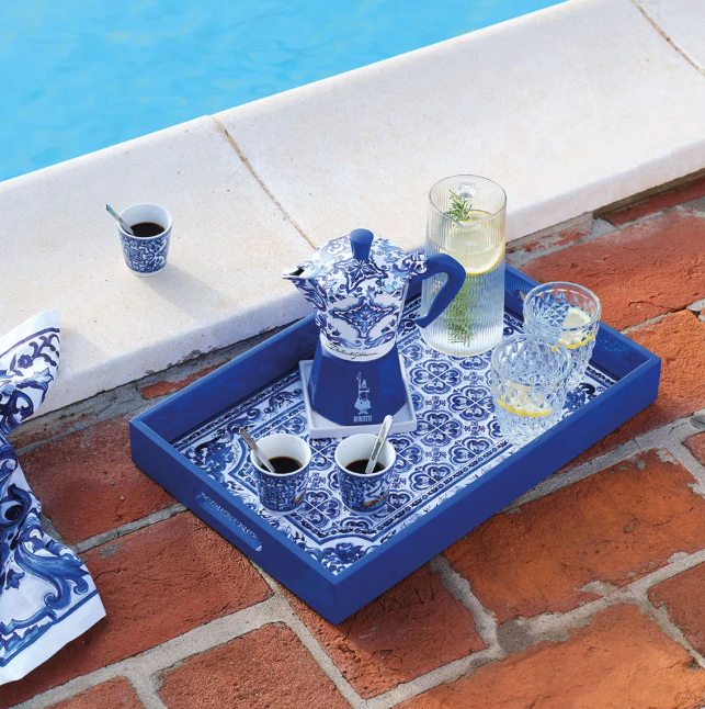 Thumbnail: Dolce&Gabbana SET BLUE Porcelain Cups+Silver Stirrers