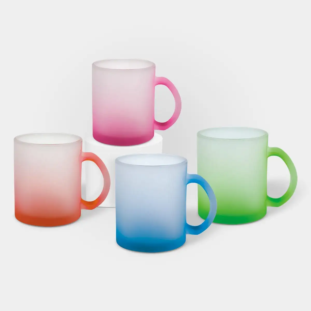 Taza TECAF de Vidrio 11 oz con Degradado para Sublimar