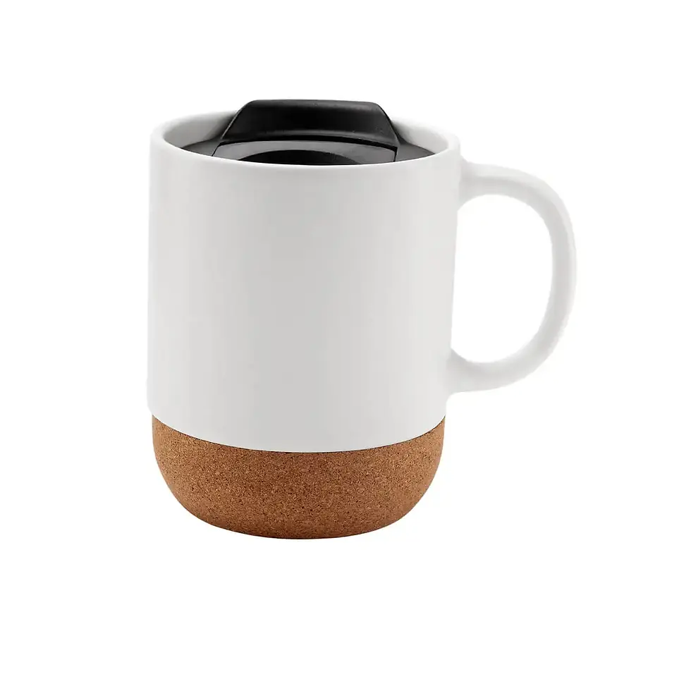 Miniatura: Taza Sidama de Cerámica con Base de Corcho y Tapa