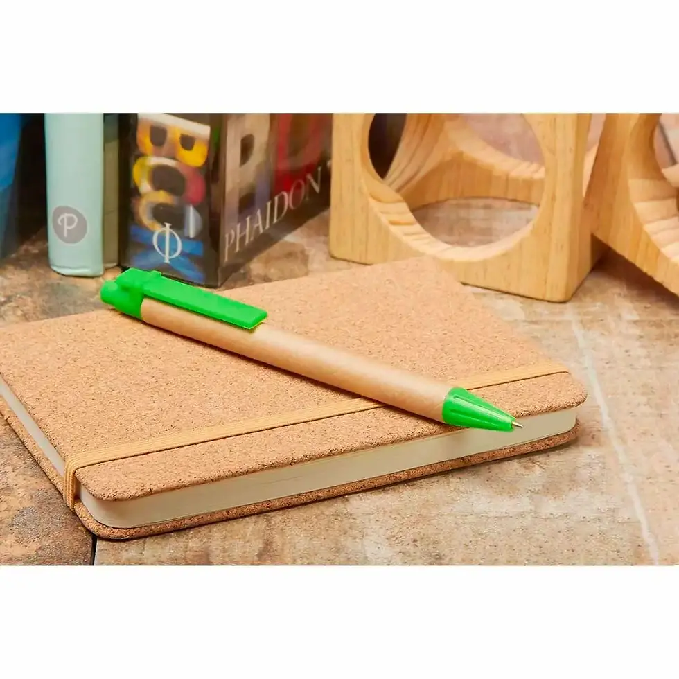 Bolígrafo promocional fabricado con cartón reciclado.