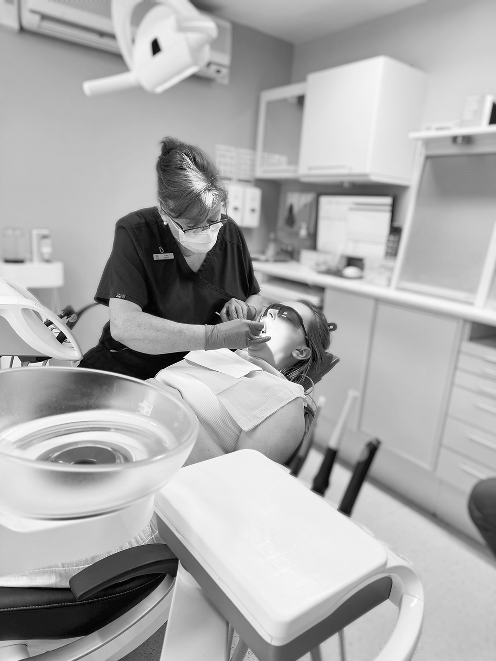 Patient receiving hygiene treatment in Farnham