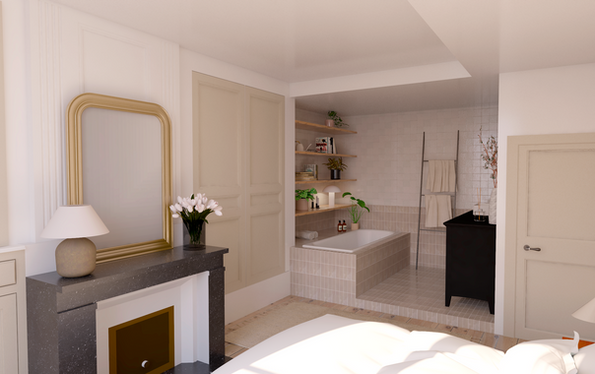 Rénovation maison de charme
Architecture d'intérieur, rénovation d'une suite parentale, conseils en décoration d'intérieur