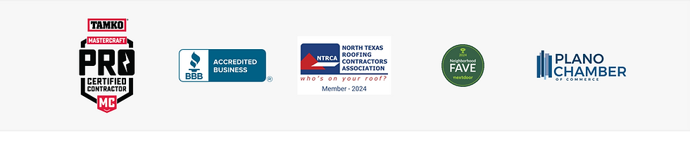 Riker Restoration certification and association badges strip