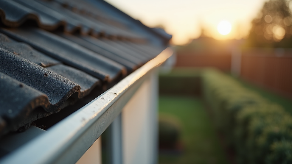 Eye-level view of a well-maintained gutter system on a residential home