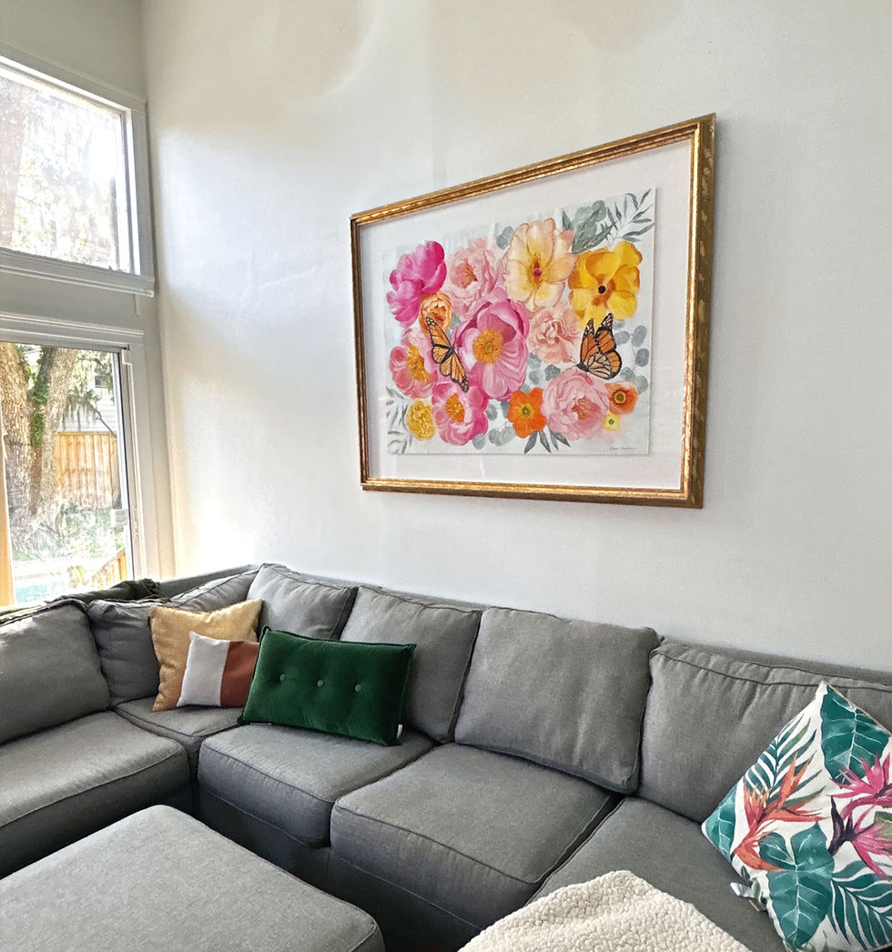 Original Watercolor in the Living Room