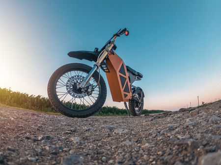 custom-bodied electric dirt motorcycle