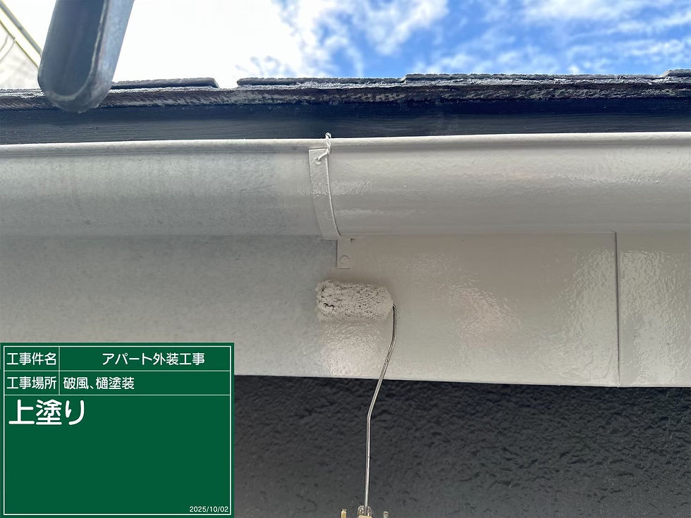 破風・樋塗装、上塗り