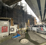 横浜市アパート 外壁塗装・足場仮設完了