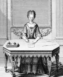 portrait d'une femme qui ecrit au XVIIe