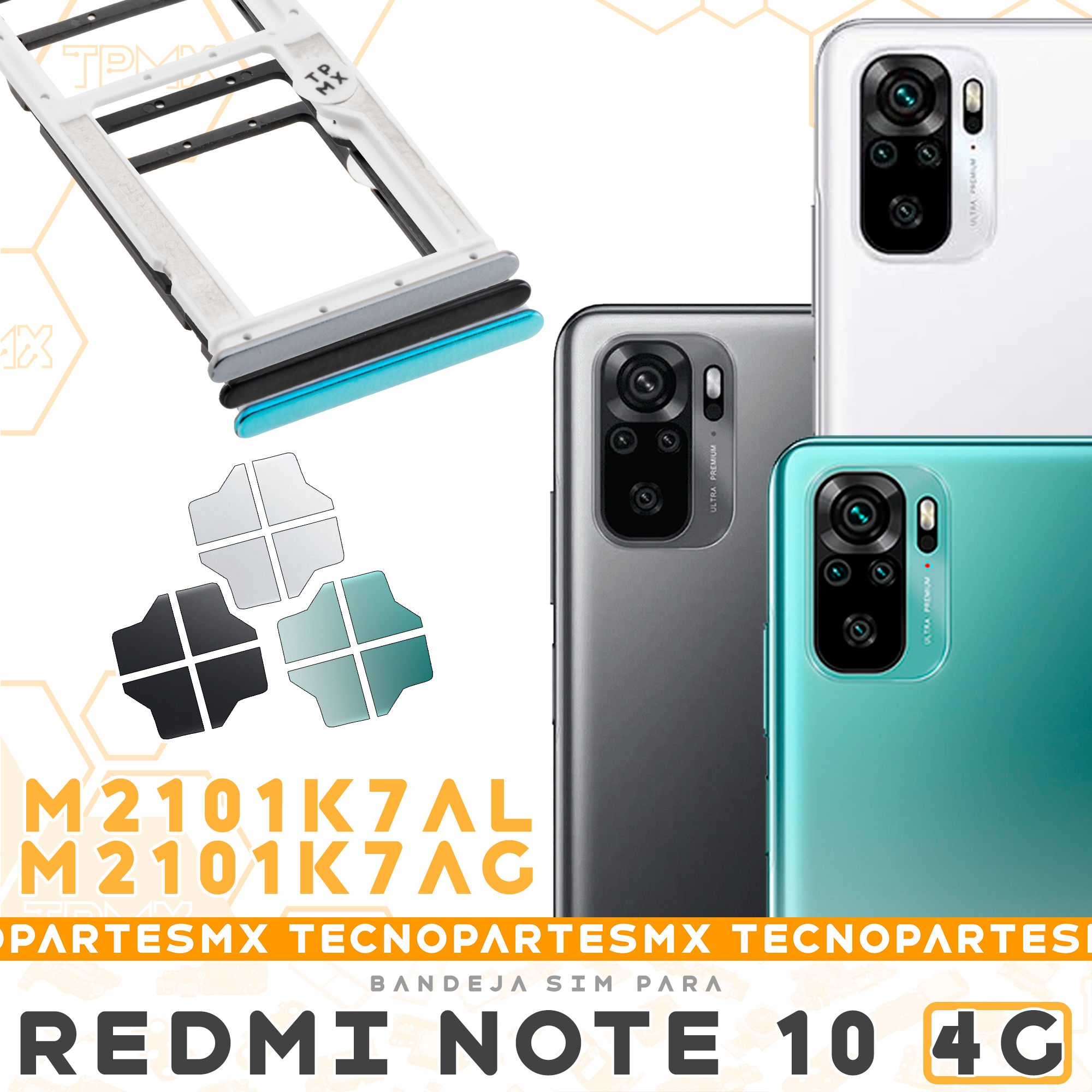 Bandeja Charola Porta SIM Para Xiaomi Redmi Note 10 4G