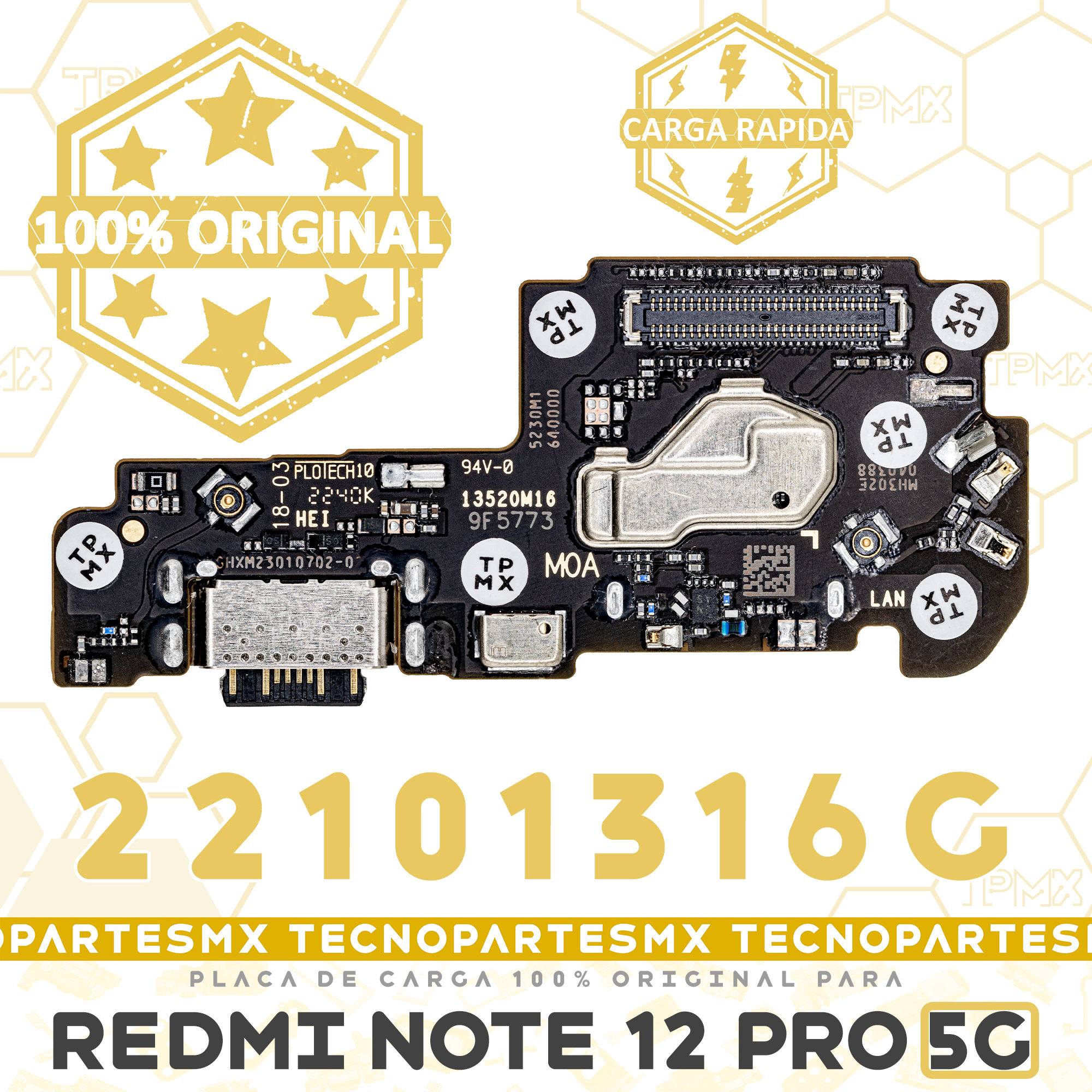 Centro Puerto Placa de Carga Para Xiaomi Redmi Note 12 Pro 5g Orig