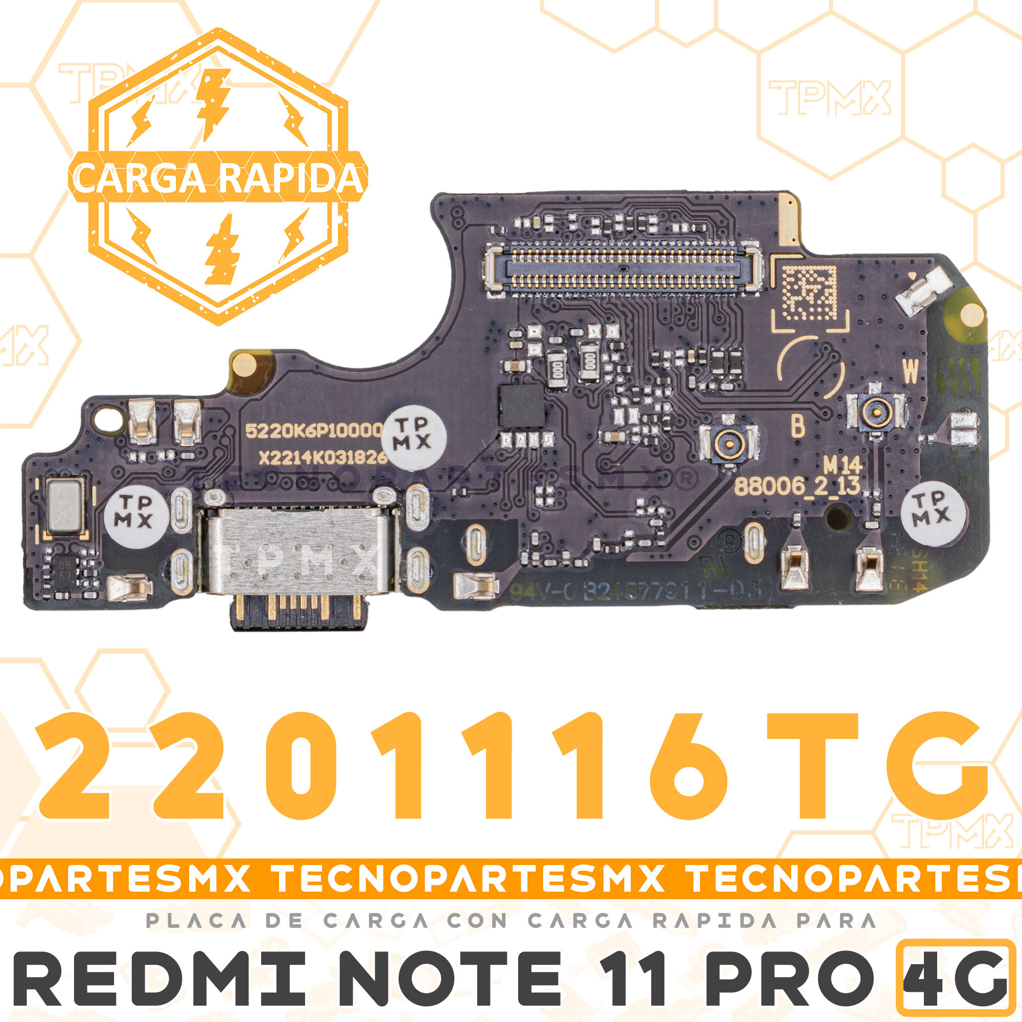 Placa Tablilla Centro De Carga Para Xiaomi Redmi Note 11 Pro 4G Carga