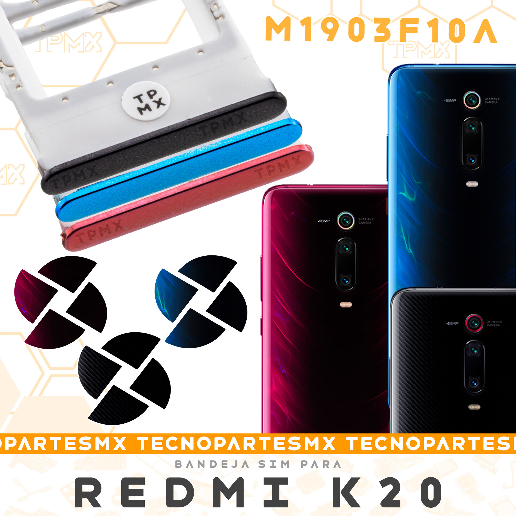 Bandeja Charola Porta SIM Para Xiaomi Redmi K20 M1903F10A