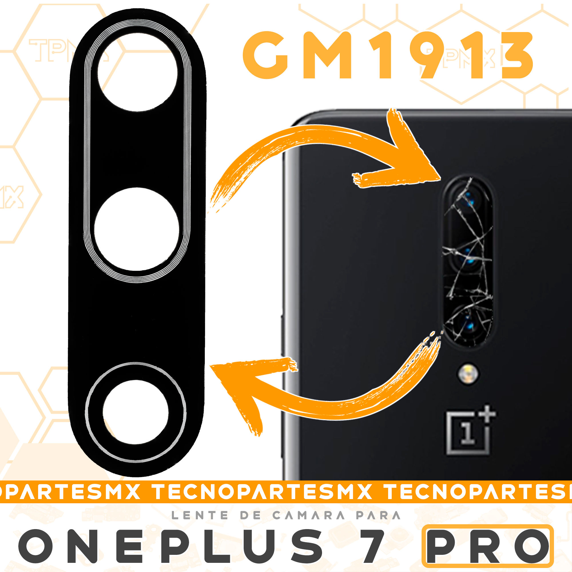 Lente Cristal Refacción De Cámaras Para OnePlus 7 Pro GM1913