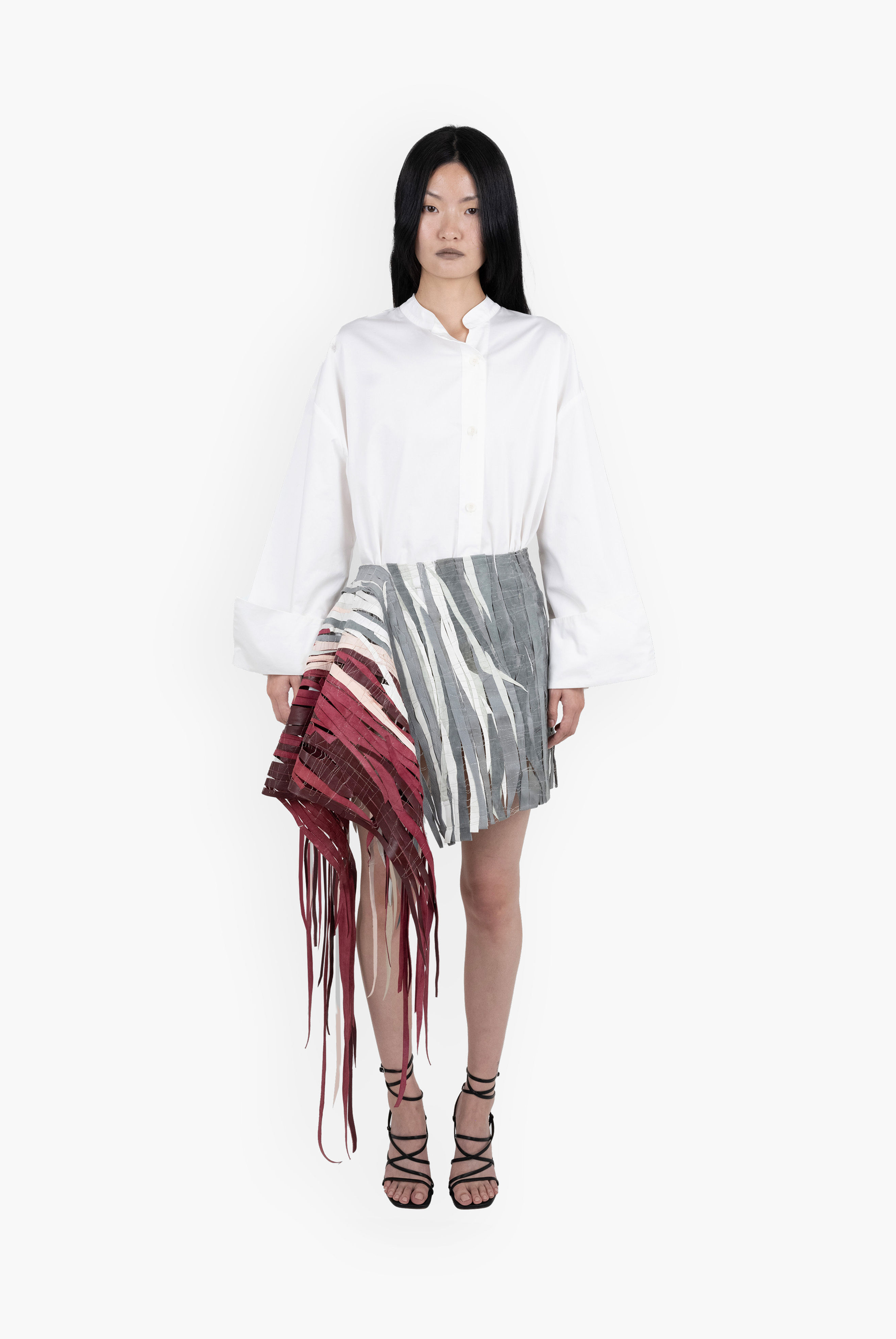 One-of-a-kind Leather Lace Skirt