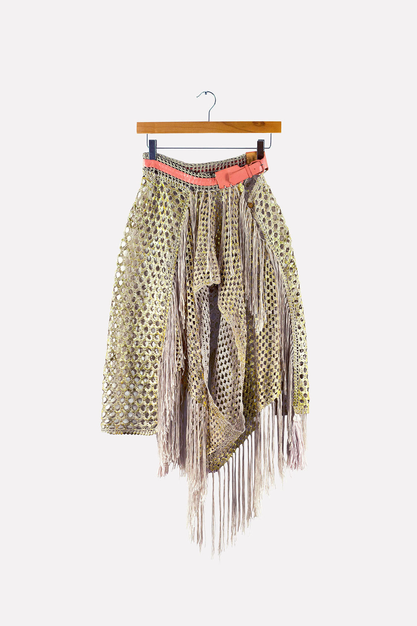 Crochet Foiled Skirt - Gold