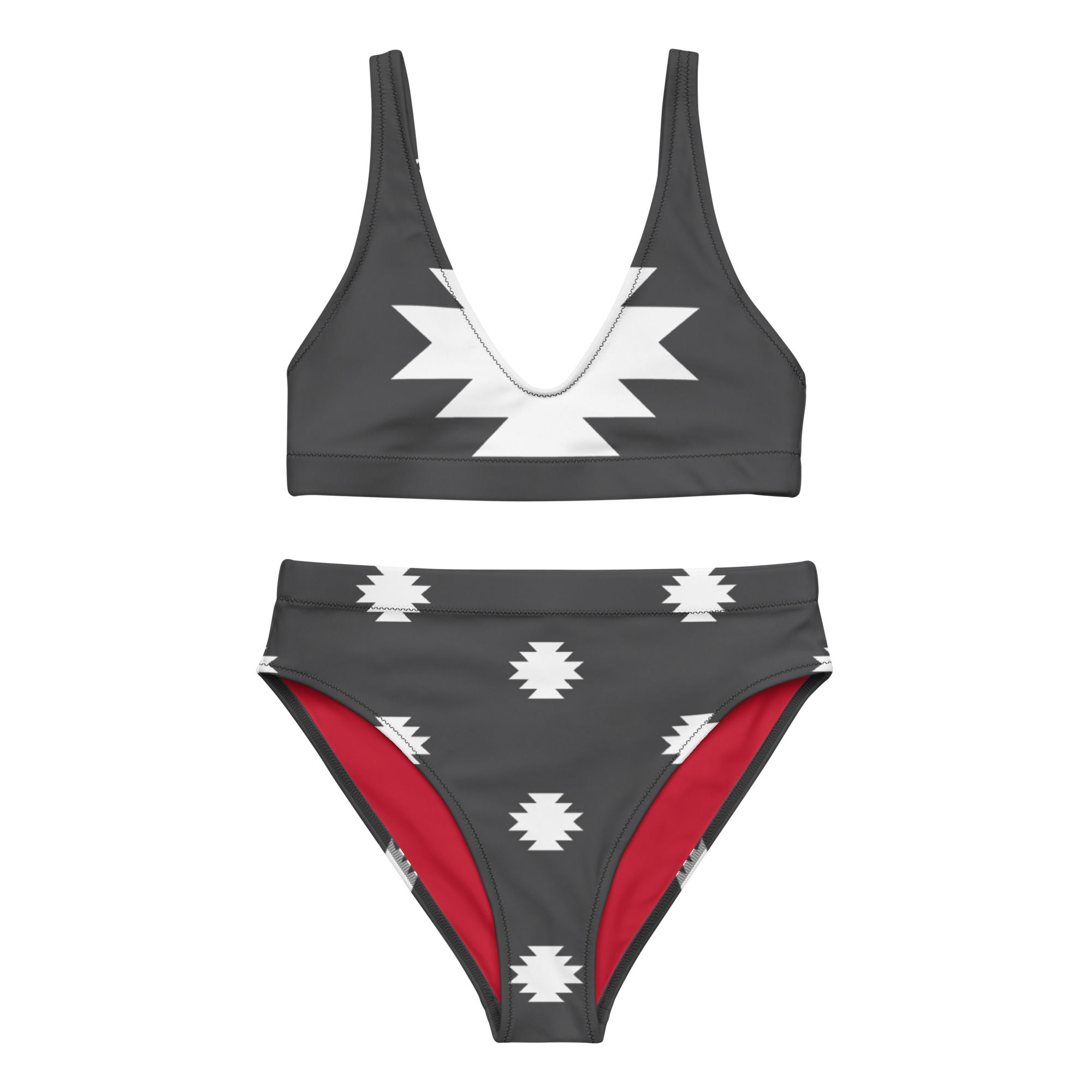 Aztec Print Recycled High-Waisted Bikini
