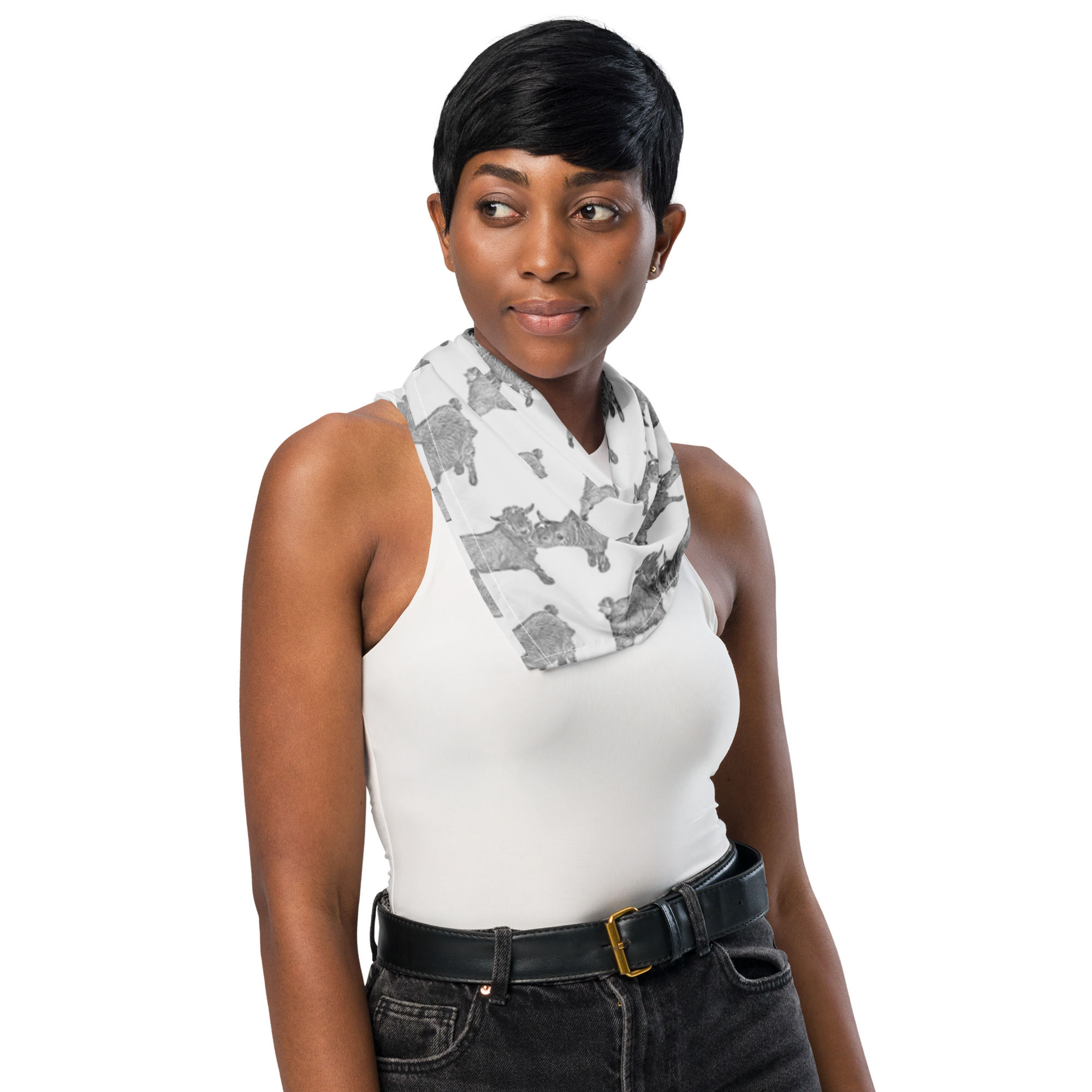 Grey Pygmy Goat All-over print bandana