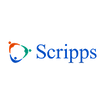 Scripps logo with colorful shapes and blue text on a black background